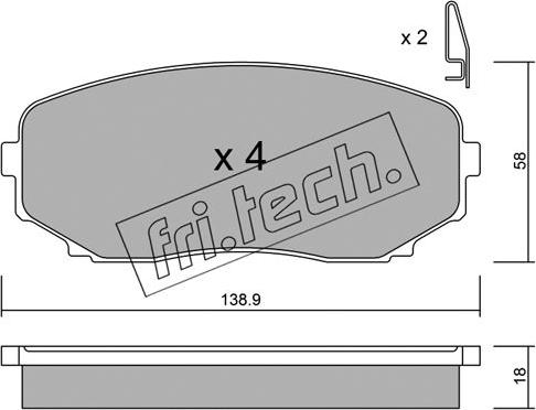 Fri.Tech. 889.0 - Kit de plaquettes de frein, frein à disque cwaw.fr