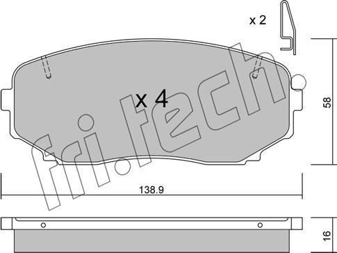 Fri.Tech. 889.1 - Kit de plaquettes de frein, frein à disque cwaw.fr