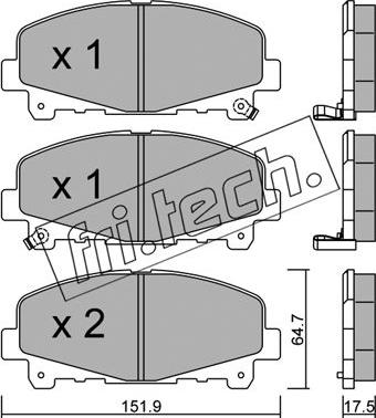 Fri.Tech. 884.0 - Kit de plaquettes de frein, frein à disque cwaw.fr