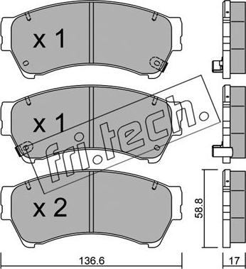 Fri.Tech. 886.0 - Kit de plaquettes de frein, frein à disque cwaw.fr