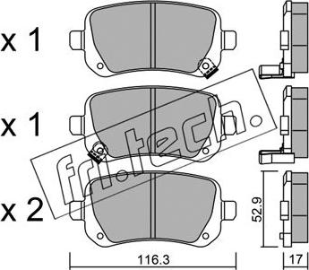 Fri.Tech. 881.0 - Kit de plaquettes de frein, frein à disque cwaw.fr