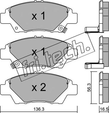 Fri.Tech. 882.0 - Kit de plaquettes de frein, frein à disque cwaw.fr