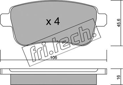 Fri.Tech. 834.0 - Kit de plaquettes de frein, frein à disque cwaw.fr