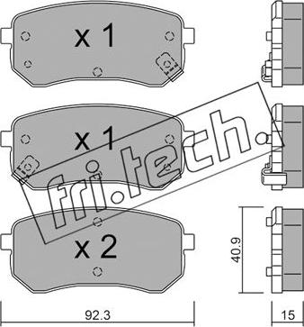 Fri.Tech. 831.0 - Kit de plaquettes de frein, frein à disque cwaw.fr