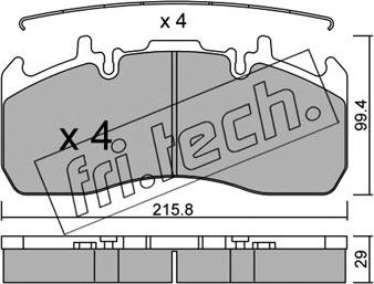 Fri.Tech. 824.0 - Kit de plaquettes de frein, frein à disque cwaw.fr