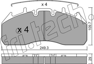 Fri.Tech. 825.0 - Kit de plaquettes de frein, frein à disque cwaw.fr