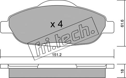 Fri.Tech. 820.0 - Kit de plaquettes de frein, frein à disque cwaw.fr