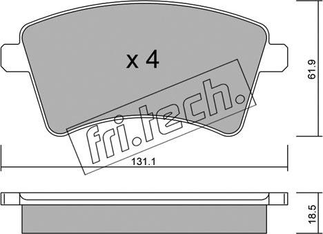 Fri.Tech. 828.0 - Kit de plaquettes de frein, frein à disque cwaw.fr