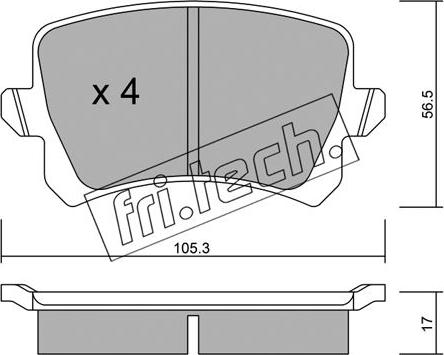 Fri.Tech. 822.0 - Kit de plaquettes de frein, frein à disque cwaw.fr