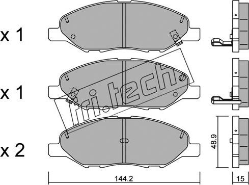 Fri.Tech. 827.0 - Kit de plaquettes de frein, frein à disque cwaw.fr