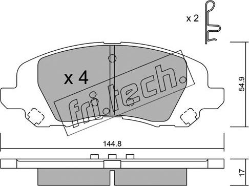 Fri.Tech. 878.0 - Kit de plaquettes de frein, frein à disque cwaw.fr