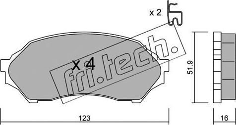 Fri.Tech. 396.0 - Kit de plaquettes de frein, frein à disque cwaw.fr