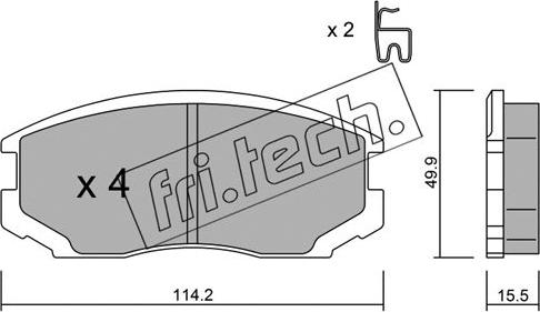 Fri.Tech. 391.0 - Kit de plaquettes de frein, frein à disque cwaw.fr