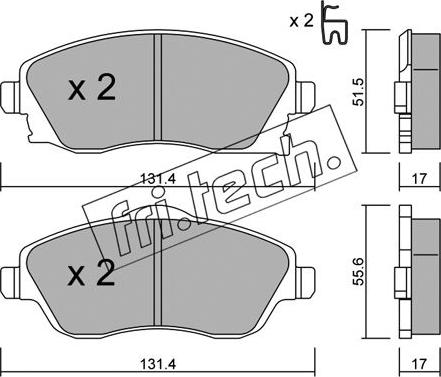 Fri.Tech. 349.0 - Kit de plaquettes de frein, frein à disque cwaw.fr