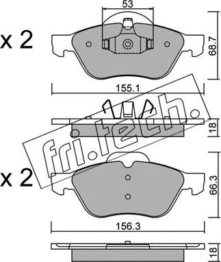 Fri.Tech. 344.0 - Kit de plaquettes de frein, frein à disque cwaw.fr