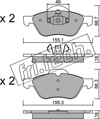 Fri.Tech. 344.1 - Kit de plaquettes de frein, frein à disque cwaw.fr