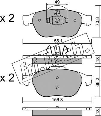 Fri.Tech. 345.2 - Kit de plaquettes de frein, frein à disque cwaw.fr