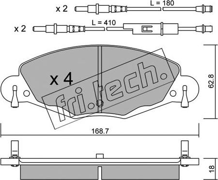 Fri.Tech. 341.0 - Kit de plaquettes de frein, frein à disque cwaw.fr