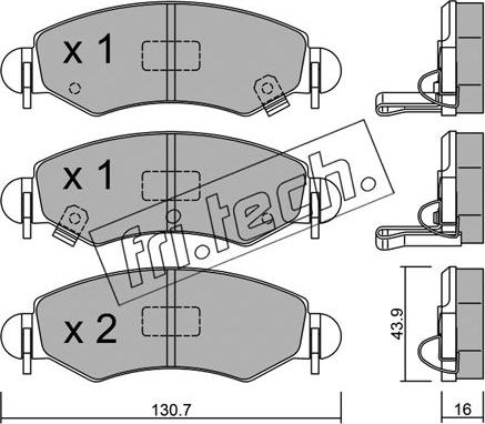 Fri.Tech. 348.1 - Kit de plaquettes de frein, frein à disque cwaw.fr