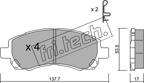 Fri.Tech. 304.0 - Kit de plaquettes de frein, frein à disque cwaw.fr