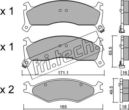 Fri.Tech. 384.0 - Kit de plaquettes de frein, frein à disque cwaw.fr