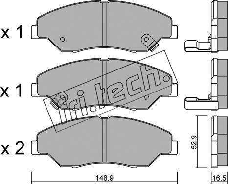 Fri.Tech. 385.0 - Kit de plaquettes de frein, frein à disque cwaw.fr