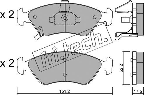 Fri.Tech. 380.0 - Kit de plaquettes de frein, frein à disque cwaw.fr