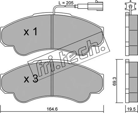 Fri.Tech. 335.0 - Kit de plaquettes de frein, frein à disque cwaw.fr