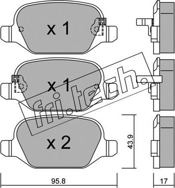 Fri.Tech. 333.4 - Kit de plaquettes de frein, frein à disque cwaw.fr