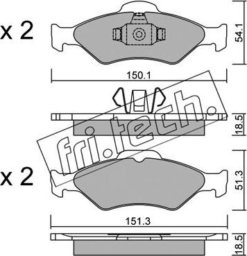 Fri.Tech. 324.0 - Kit de plaquettes de frein, frein à disque cwaw.fr