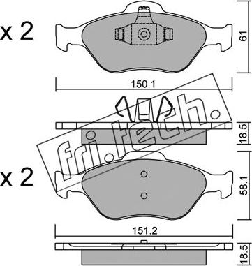 Fri.Tech. 325.0 - Kit de plaquettes de frein, frein à disque cwaw.fr