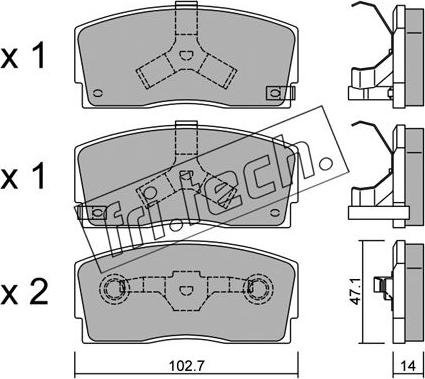 Fri.Tech. 249.0 - Kit de plaquettes de frein, frein à disque cwaw.fr