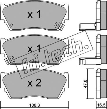 Fri.Tech. 255.1 - Kit de plaquettes de frein, frein à disque cwaw.fr