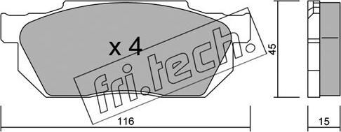 Fri.Tech. 256.0 - Kit de plaquettes de frein, frein à disque cwaw.fr