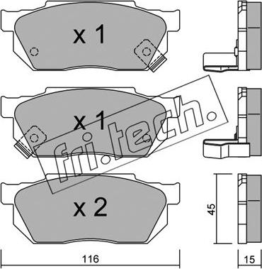 Fri.Tech. 256.1 - Kit de plaquettes de frein, frein à disque cwaw.fr