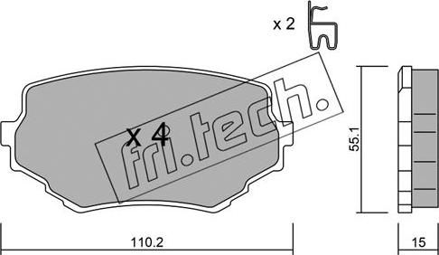 Fri.Tech. 258.0 - Kit de plaquettes de frein, frein à disque cwaw.fr