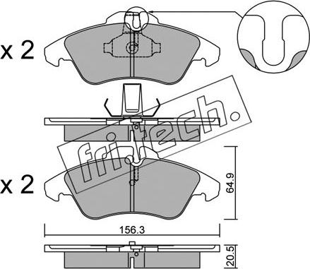 Fri.Tech. 265.0 - Kit de plaquettes de frein, frein à disque cwaw.fr