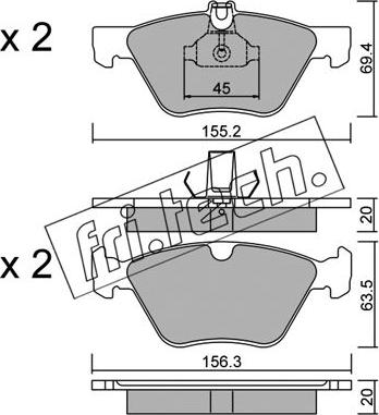 Fri.Tech. 261.0 - Kit de plaquettes de frein, frein à disque cwaw.fr