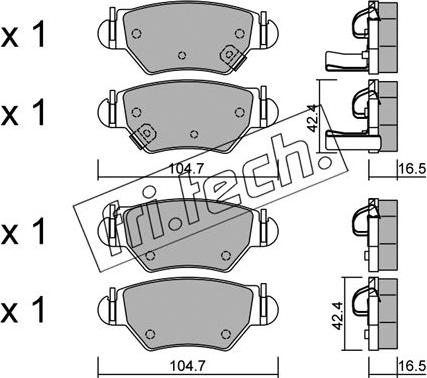 Fri.Tech. 268.0 - Kit de plaquettes de frein, frein à disque cwaw.fr