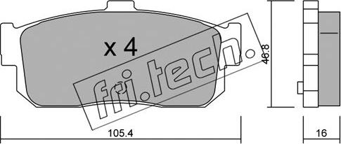 Fri.Tech. 200.0 - Kit de plaquettes de frein, frein à disque cwaw.fr