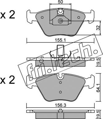 Fri.Tech. 216.5 - Kit de plaquettes de frein, frein à disque cwaw.fr