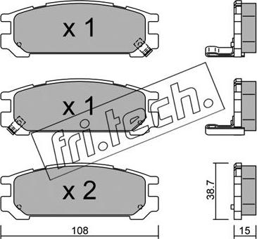 Fri.Tech. 213.0 - Kit de plaquettes de frein, frein à disque cwaw.fr