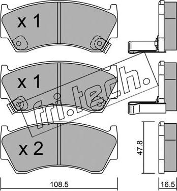 Fri.Tech. 286.0 - Kit de plaquettes de frein, frein à disque cwaw.fr