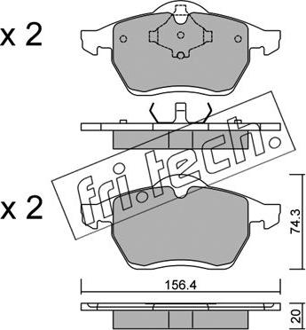 Fri.Tech. 288.0 - Kit de plaquettes de frein, frein à disque cwaw.fr