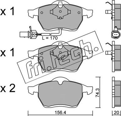 Fri.Tech. 288.1 - Kit de plaquettes de frein, frein à disque cwaw.fr