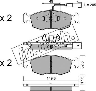 Fri.Tech. 283.4 - Kit de plaquettes de frein, frein à disque cwaw.fr