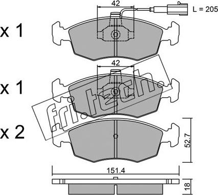 Fri.Tech. 283.0 - Kit de plaquettes de frein, frein à disque cwaw.fr