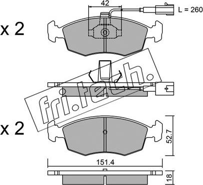 Fri.Tech. 283.1 - Kit de plaquettes de frein, frein à disque cwaw.fr