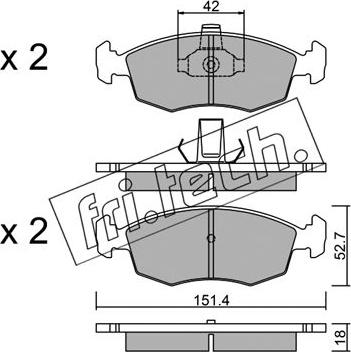 Fri.Tech. 283.3 - Kit de plaquettes de frein, frein à disque cwaw.fr