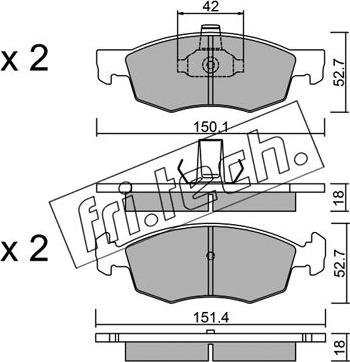 Fri.Tech. 283.2 - Kit de plaquettes de frein, frein à disque cwaw.fr